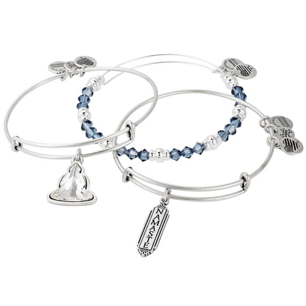 NWT ALEX AND ANI Namaste Bracelet Set of 3